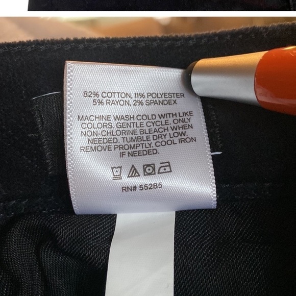 Express Super High Rise Straight Cropped Velvet Pants - Picture 6 of 10